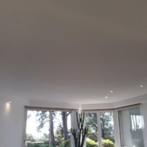 Plafond tendu chauffant acoustique terminé