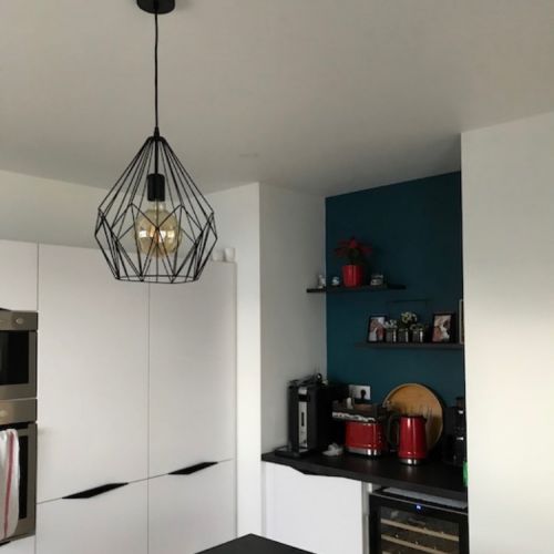 cuisine - plafond tendu avec suspension tendance