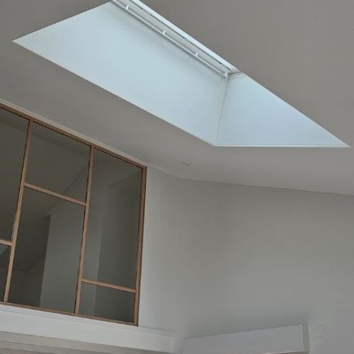 toiles unies - mezzanine et pièce de vie