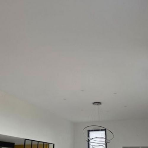 Plafond tendu acoustique - pièce de vie - le pouliguen