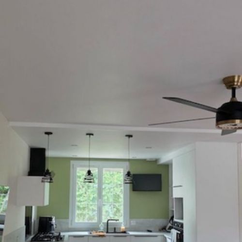 Plafond tendu blanc mat - cuisine / salon / séjour - batz sur mer