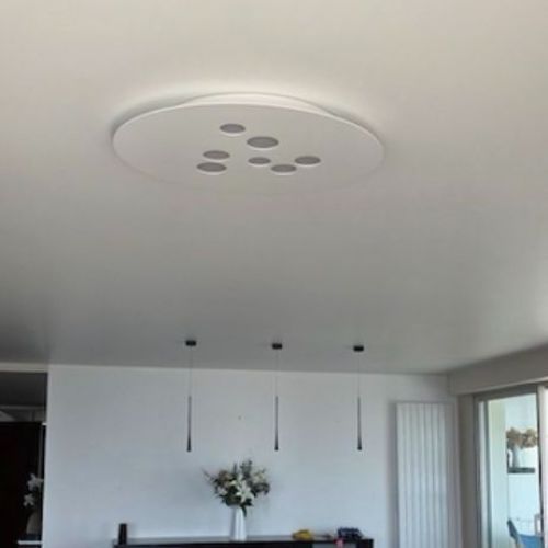 Plafond tendu blanc mat - salon / séjour - le croisic